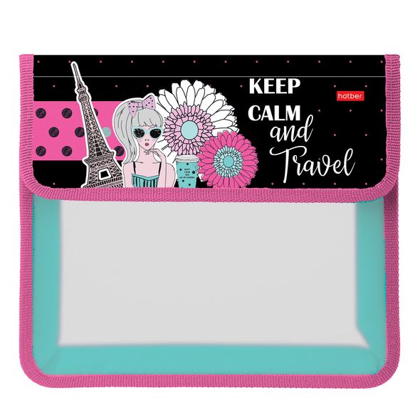 Папка для тетрадей Пластиковая А5ф Hatber 2 отделения на липучке -Парижские каникулы- , 